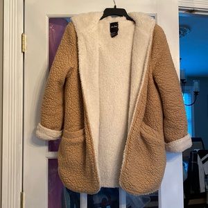 Beige Sherpa jacket/ teddy jacket